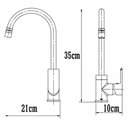 Ver imagem 6 de Torneira Gourmet Slim Acabamento Escovado para Banheiro Lavabo Lavatorio Cozinha Misturador Monocoma