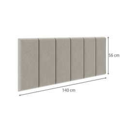 Cabeceira Casal Painel Estofada para Cama Box Luxo 1,4m: Bege - 3