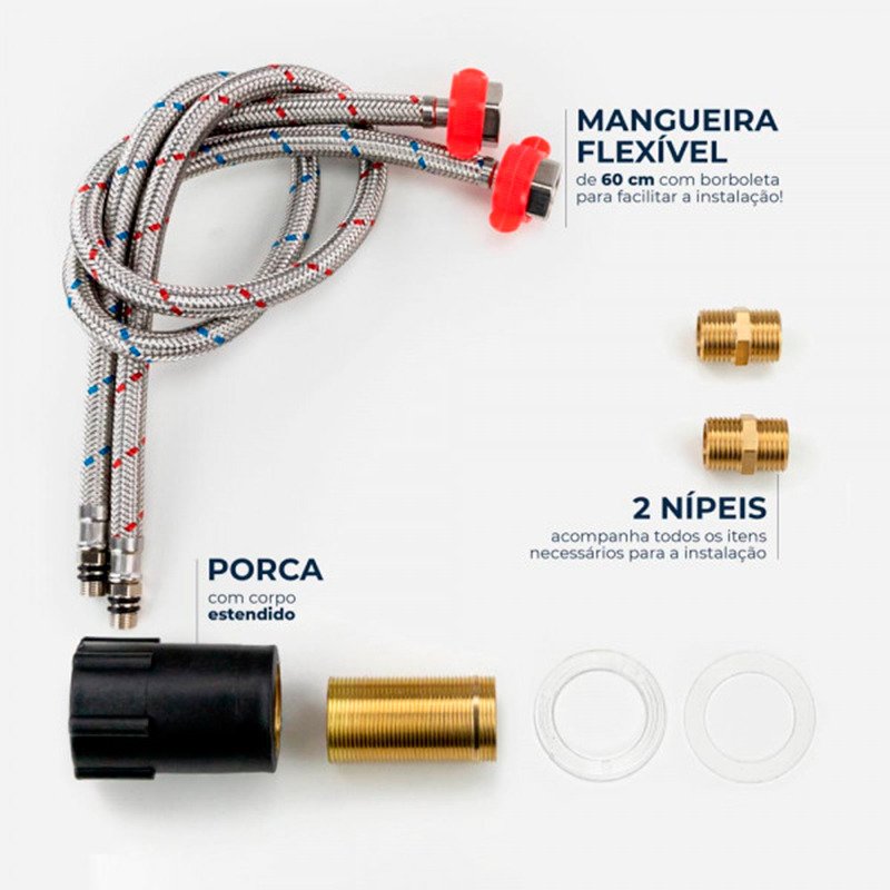 Kit Cuba Semi Encaixe Sicília e Torneira Monocomando Baixa Adda Preta - 7