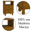 Ver imagem 4 de Mesa de Cabeceira 2 Gavetas 100% Madeira Maciça Veneza Imbuia Brilho