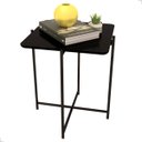 Ver imagem 1 de Mesa Lateral Quadrada Decorativa Articulada Simples cor:Preto
