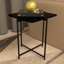 Ver imagem 2 de Mesa Lateral Quadrada Decorativa Articulada Simples cor:Preto