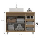 Ver imagem 2 de Gabinete de Banheiro 100cm com Cuba Ref 1000 Cewal - Itapuã/off White