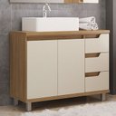 Ver imagem 1 de Gabinete de Banheiro 100cm com Cuba Ref 1000 Cewal - Itapuã/off White