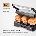 Ver imagem 3 de Master Press Duo 180 Mondial Preto/inox Pg-01-180 Press Grill Pg-01-180 127v/60hz