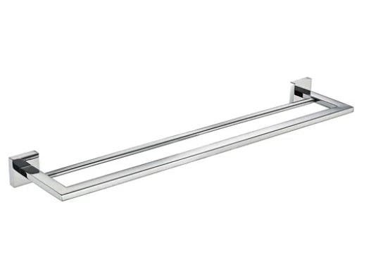 Porta Toalha Duplo em Aço inox polido - Eterna - Italy Line - 1