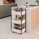 Ver imagem 1 de Carrinho Multiuso 3 Prateleiras Cozinha Vallue Branco G96 - Gran Belo