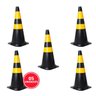 Kit com 05 Cones em PVC Rígido 75cm Preto e Amarelo - 1