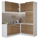 Ver imagem 3 de Armário de Cozinha Completa de Canto 329cm Branco Rustic Glamy Madesa 01