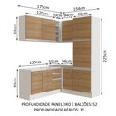 Ver imagem 4 de Armário de Cozinha Completa de Canto 329cm Branco Rustic Glamy Madesa 01