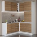 Ver imagem 1 de Armário de Cozinha Completa de Canto 329cm Branco Rustic Glamy Madesa 01