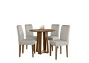 Ver imagem 1 de Conjunto Mesa Isabela sem Tampo de Vidro 100cm com 4 Cadeiras Amanda - Imbuia / Wd22
