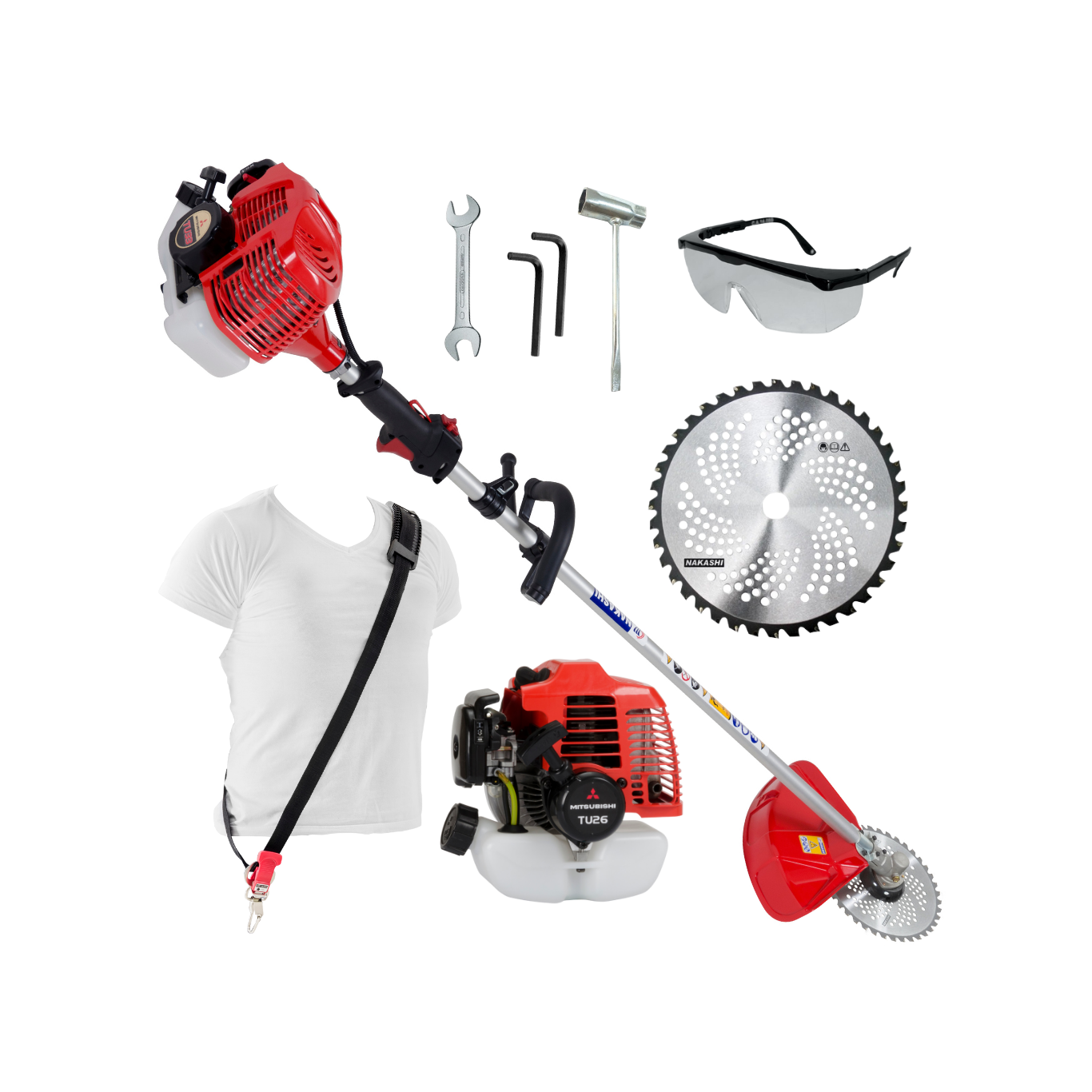 Roçadeira Profissional Nakashi T262M 26cc com Motor Mitsubishi