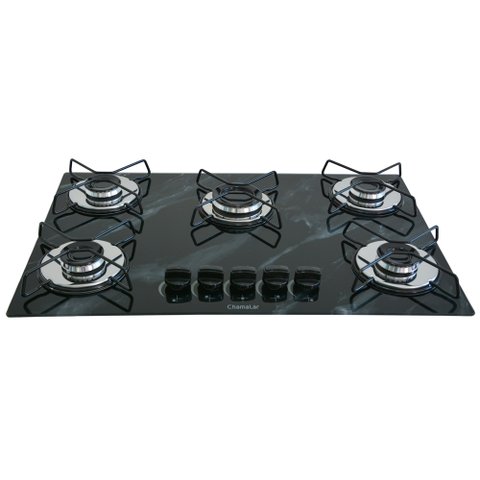 Cooktop Gás 5 Bocas Ultra Chama 127/220 Marmorizado