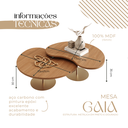 Ver imagem 4 de Kit 2 Mesas de Centro para Sala Design Orgânica Gaia com Metal Dourado e MDF Preto