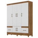 Ver imagem 5 de Guarda Roupa Casal Ambiente Ms912 6 Portas Naturale Branco - Moval