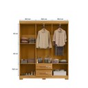Ver imagem 6 de Guarda-Roupa Casal 6 Portas e 2 Gavetas com Pés Saint Off White/Carvalho Americano