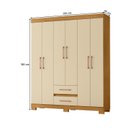 Ver imagem 3 de Guarda-Roupa Casal 6 Portas e 2 Gavetas com Pés Saint Off White/Carvalho Americano