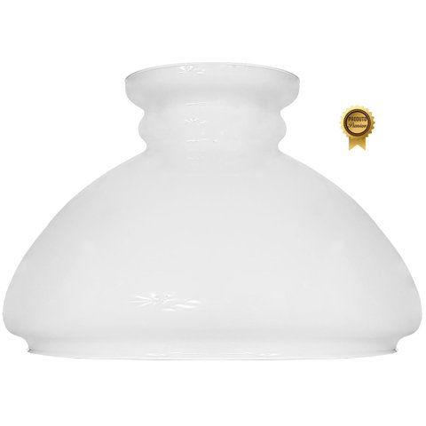 Cupula de Vidro Liso Leitoso 26,5 para Lustre e Candelabro