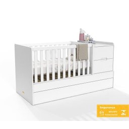 Berço Matic Crescer Americano com Grade Fixa Branco Soft - 2