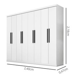 Guarda Roupa de Casal Araplac 1684 8 Portas 4 Gavetas Branco - 3