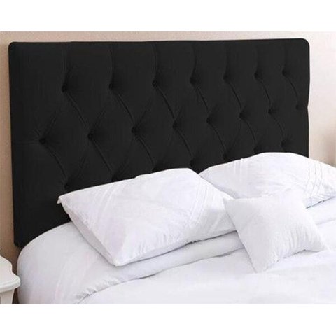 Cabeceira Painel Casal Queen Paris Capitone 1,60m Suede Preto