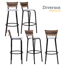 Kit 2 Bancos para Bancada Banqueta Alta Cappuccino Balcão Cozinha Bistrô Área Gourmet Churrasqueira - 4