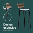 Ver imagem 4 de Kit 2 Bancos para Bancada Banqueta Alta Cappuccino Balcão Cozinha Bistrô Área Gourmet Churrasqueira