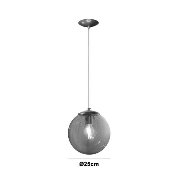 Pendente Glass na Cor Cobre com Globo Âmbar Ø25cm para 1 Lâmpada E-27 Bivolt - GLASS-AMBCO-25 - 5