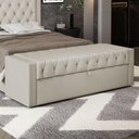 Ver imagem 5 de Calçadeira Báu Casal Padrão Atena 140cm Capitonê Sintético Bege - Desk Design