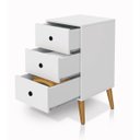 Ver imagem 3 de Mesa de Cabeceira Retrô Planet Baby Ben 3 Gavetas Branco