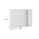 Ver imagem 2 de Armário Aéreo de Canto Milla Mdf 2 Portas Branco 80 Cm Carraro