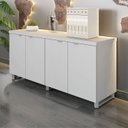 Ver imagem 1 de Armário Baixo para Escritório 158cm Duplo com 4 Portas Puxadores Metálicos Corporate Cinza