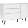Cômoda Matic Retrô 3 Gavetas com Porta Branco Soft Eco Wood - 1