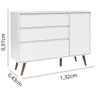 Cômoda Matic Retrô 3 Gavetas com Porta Branco Soft Eco Wood - 2