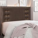 Ver imagem 2 de Cabeceira Casal 1,40m Genova Veludo - Pallazio - Marrom