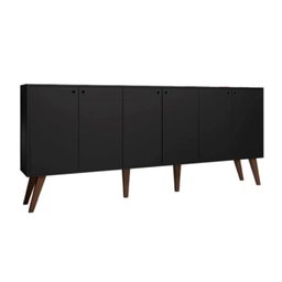 Aparador Buffet Retro para Sala de Estar 6 Portas Guatemala - Preto - 1