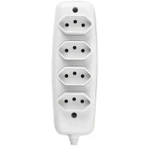 Tomada em Barra Quadrupula 2p 10a 250 Volts Branca - 26340 Ilumi Tomara Quadrupla 2p+t 10a 250v Bran