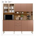 Ver imagem 2 de Armário de Cozinha Compacta 10 Portas 2 Gavetas Porto Rico - Amêndola Touch/marsala Prime Tx