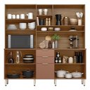 Ver imagem 3 de Armário de Cozinha Compacta 10 Portas 2 Gavetas Porto Rico - Amêndola Touch/marsala Prime Tx