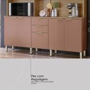 Ver mais imagens de Armário de Cozinha Compacta 10 Portas 2 Gavetas Porto Rico - Amêndola Touch/marsala Prime Tx