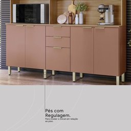 Armário de Cozinha Compacta 10 Portas 2 Gavetas Porto Rico - Amêndola Touch/marsala Prime Tx - 8 Armário de Cozinha Compacta 10 Portas 2 Gavetas Porto Rico - Amêndola Touch/marsala Prime Tx - 8