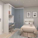 Ver imagem 1 de Quarto Modulado Solteiro de Canto 3 Peças 4 Portas 4 Gavetas Alpes Luciane