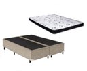 Ver imagem 1 de Cama Box Bipartido Casal Bege + Colchão Espuma D28 138x188x8