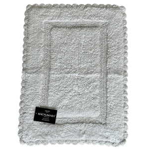 Tapete Crochê Retangular Kacyumara Branco 50x70