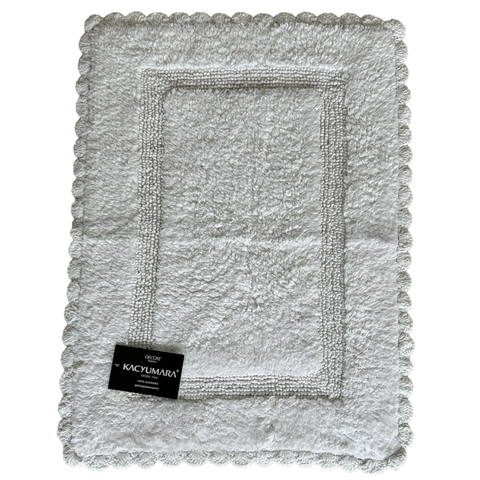 Tapete Crochê Retangular Kacyumara Branco 50x70