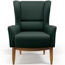 Ver imagem 3 de Poltrona Decorativa Fixa Base de Madeira Milena D02 Linho Verde C-117 - Lyam Decor