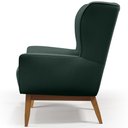 Ver imagem 5 de Poltrona Decorativa Fixa Base de Madeira Milena D02 Linho Verde C-117 - Lyam Decor