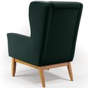 Ver imagem 6 de Poltrona Decorativa Fixa Base de Madeira Milena D02 Linho Verde C-117 - Lyam Decor