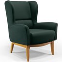 Ver imagem 1 de Poltrona Decorativa Fixa Base de Madeira Milena D02 Linho Verde C-117 - Lyam Decor